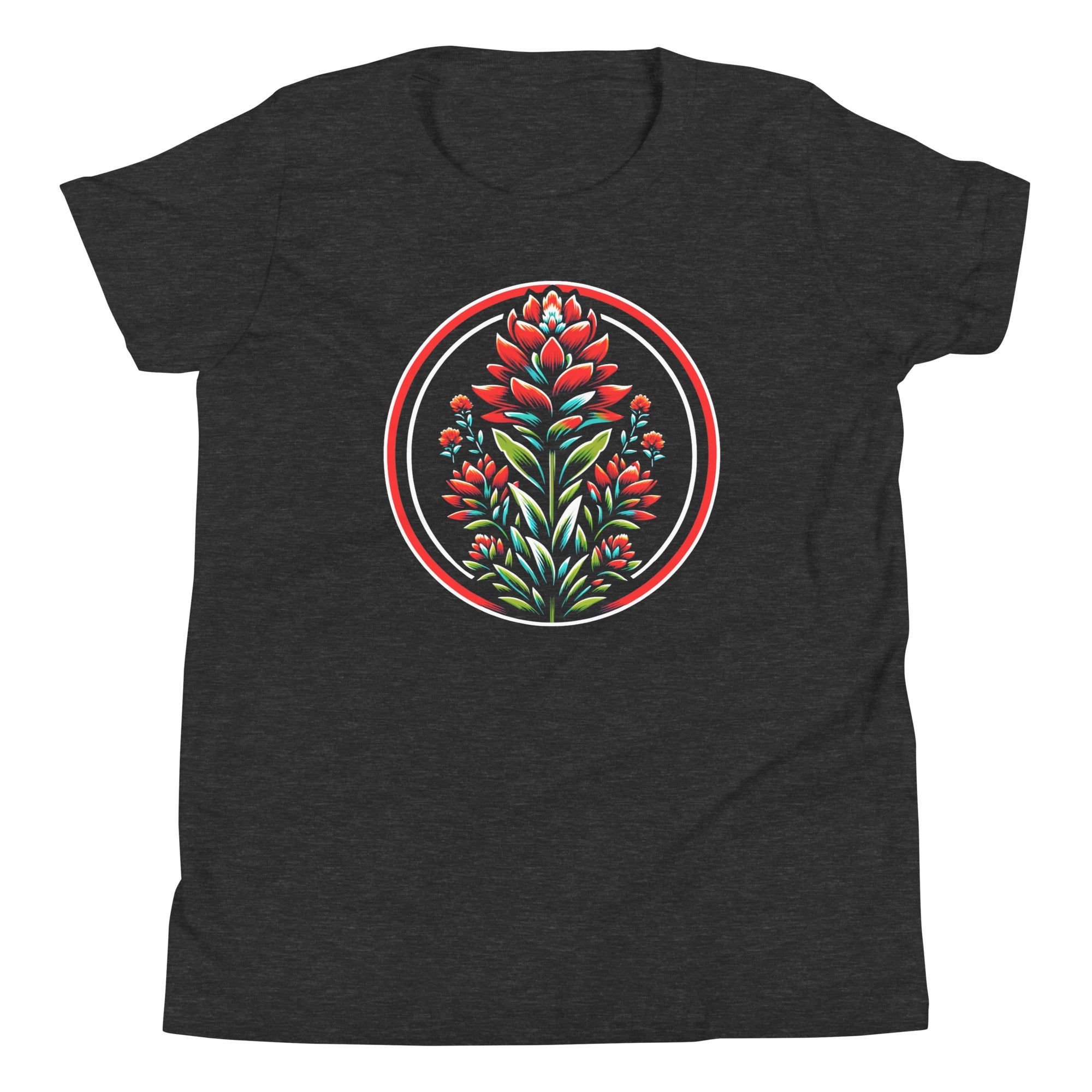 Beauty of Nature Indian Paintbrush Wildflower Bella Canvas Youth Short Sleeve T-Shirt - CueroThreads LLC