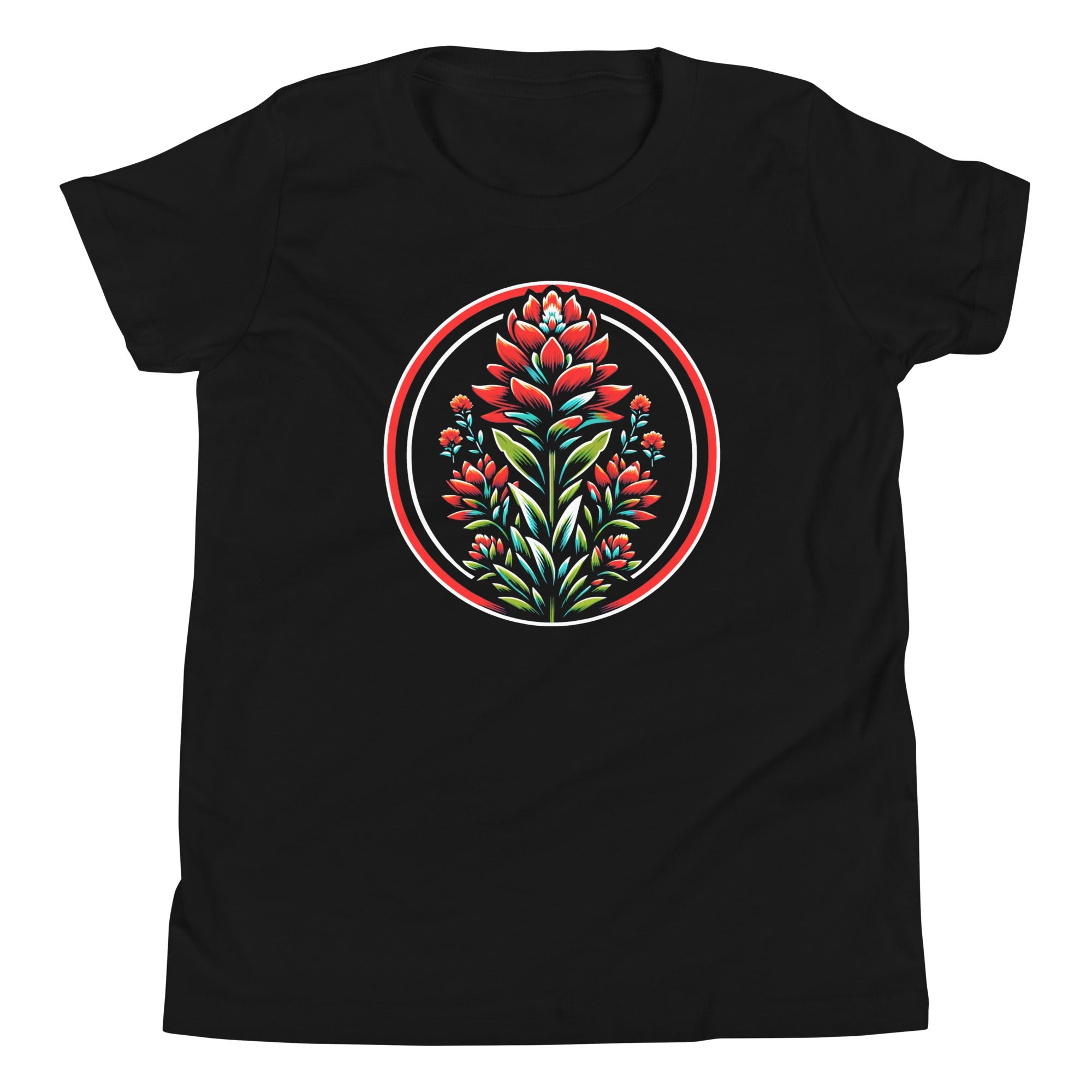 Beauty of Nature Indian Paintbrush Wildflower Bella Canvas Youth Short Sleeve T-Shirt - CueroThreads LLC