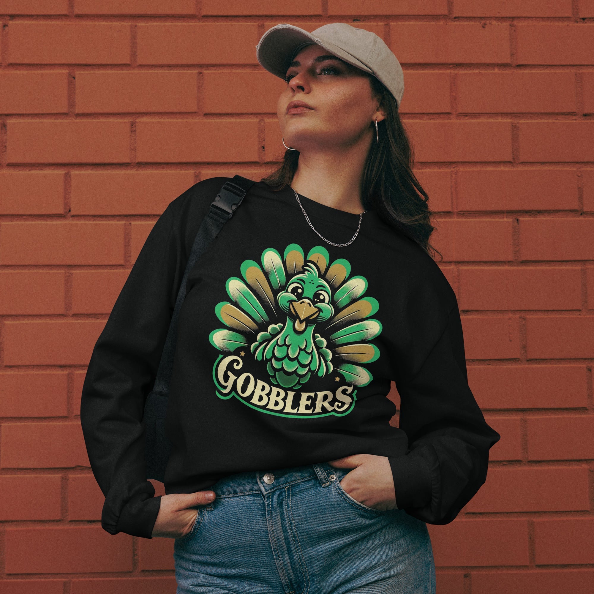 Cheeky Gobbler Grin Premium heavyweight long sleeve shirt - CueroThreads LLC