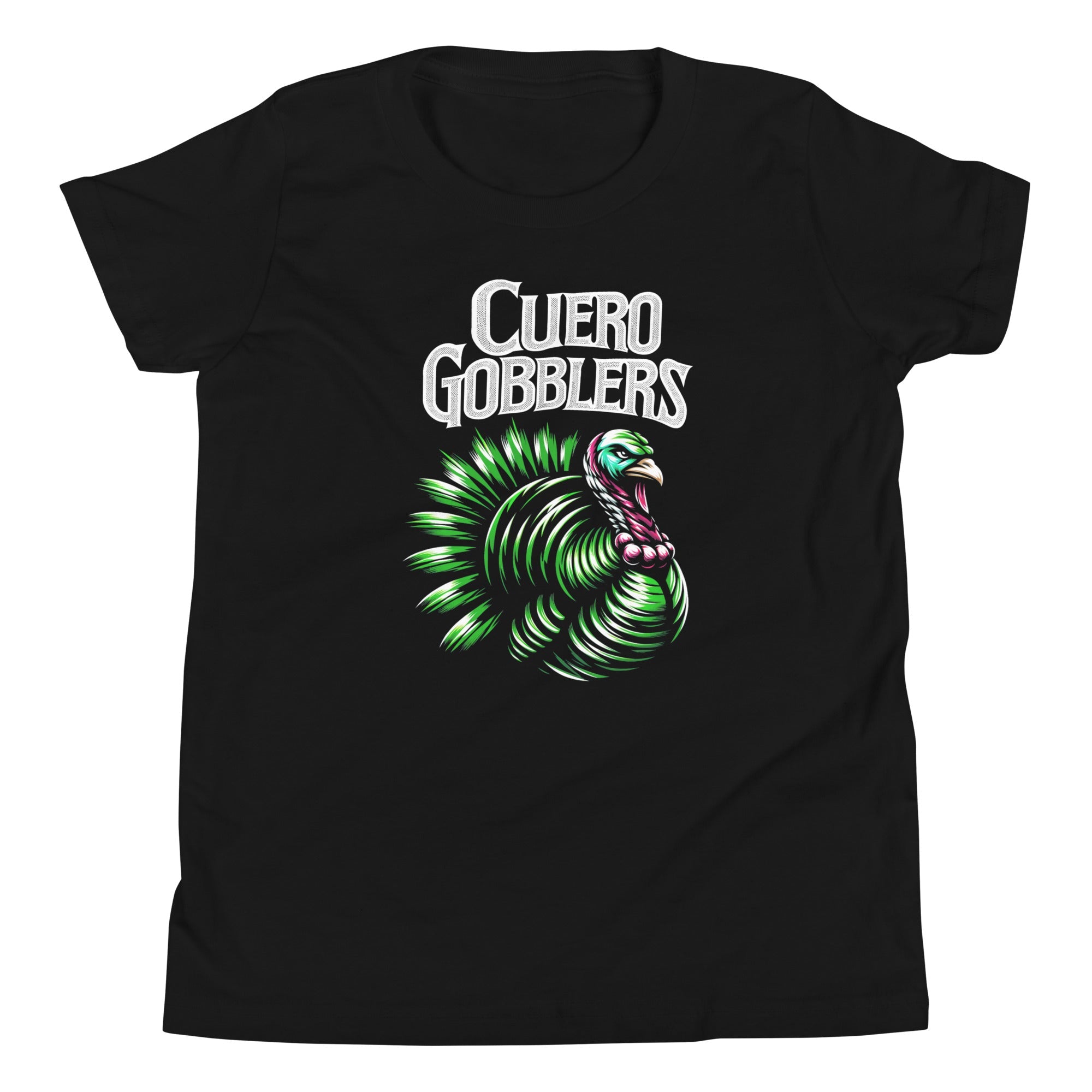 Cuero Fighting Gobbler #4 Bella Canvas Youth Short Sleeve T-Shirt - CueroThreads LLC