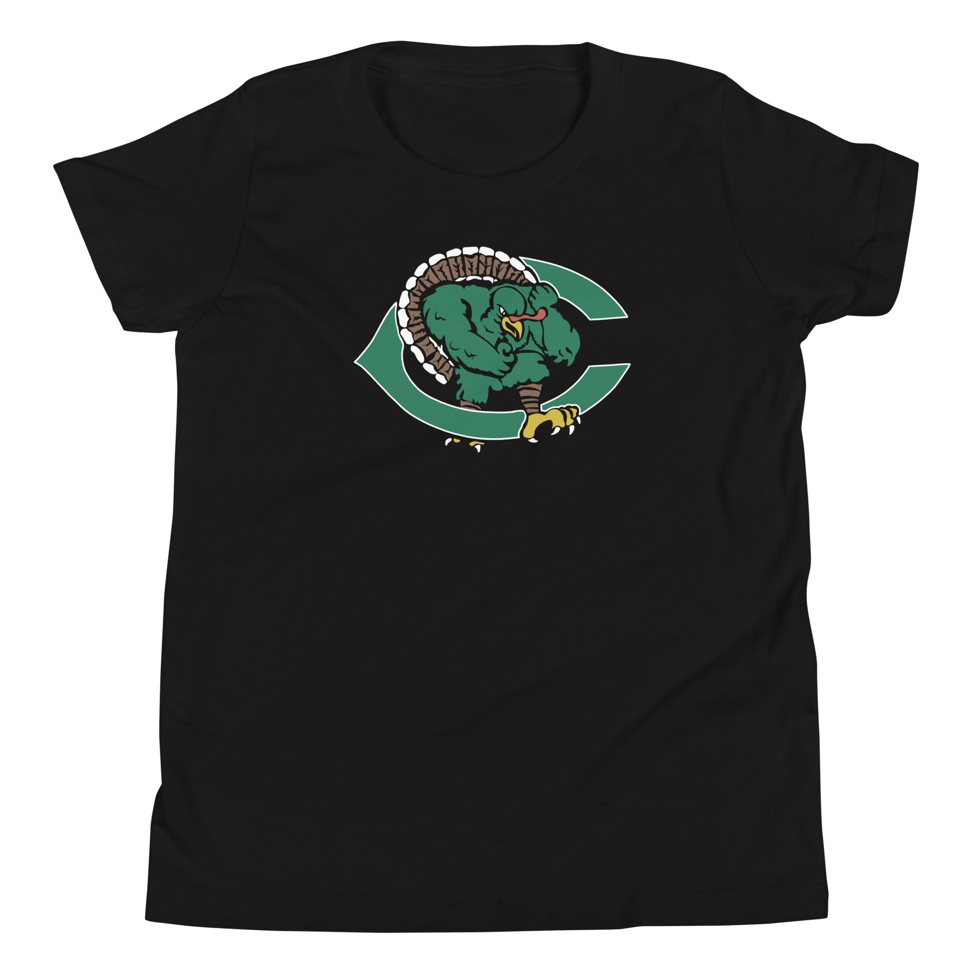 Cuero Gobbler Mascot Classic Youth Short Sleeve Bella Canvas T-Shirt - CueroThreads LLC