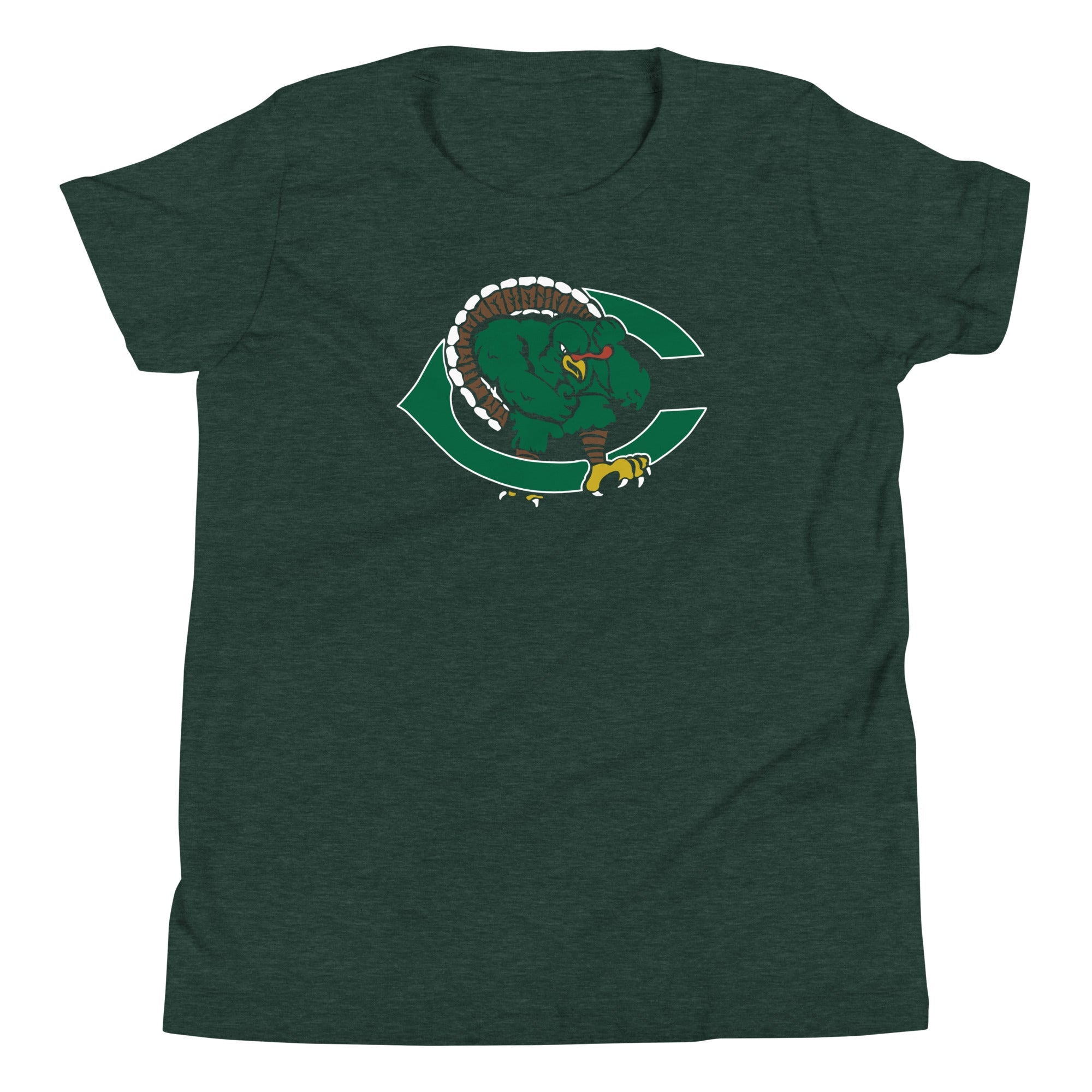 Cuero Gobbler Mascot Classic Youth Short Sleeve Bella Canvas T-Shirt - CueroThreads LLC