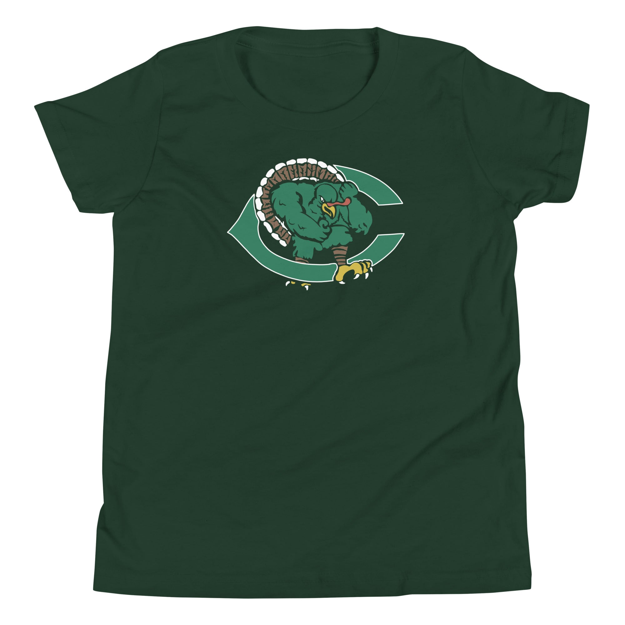 Cuero Gobbler Mascot Classic Youth Short Sleeve Bella Canvas T-Shirt - CueroThreads LLC