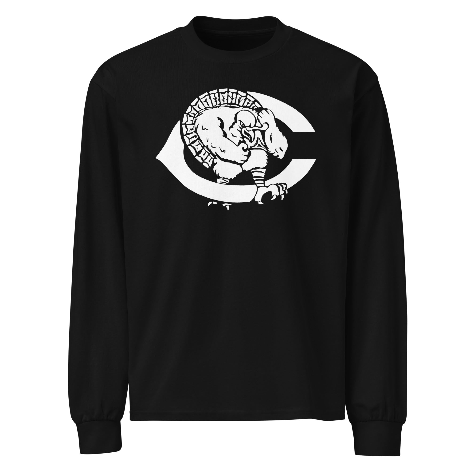 Cuero Gobbler Mascot Premium heavyweight long sleeve shirt - CueroThreads LLC