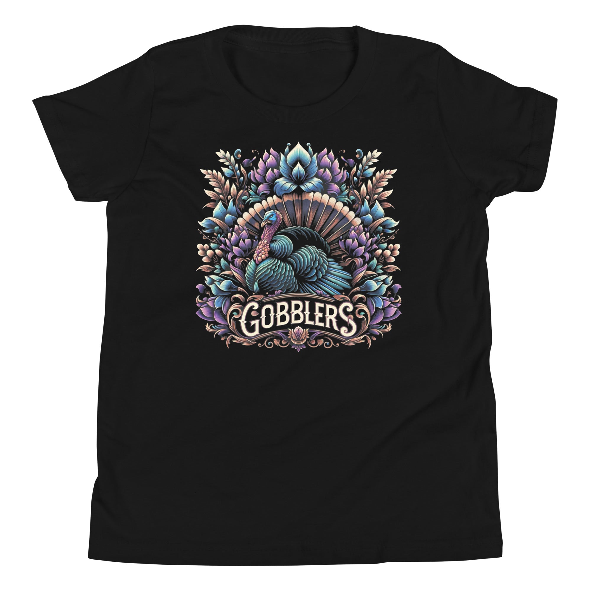 Gobbler Flower Bouquet Youth Short Sleeve Bella Canvas T-Shirt - CueroThreads LLC