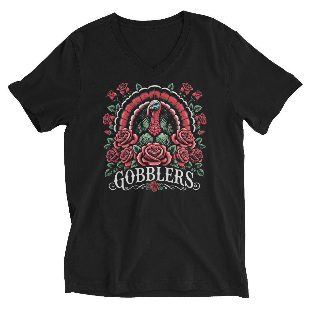 Gobbler Roses of Texas Unisex Bella Canvas Short Sleeve V - Neck T-Shirt - CueroThreads LLC