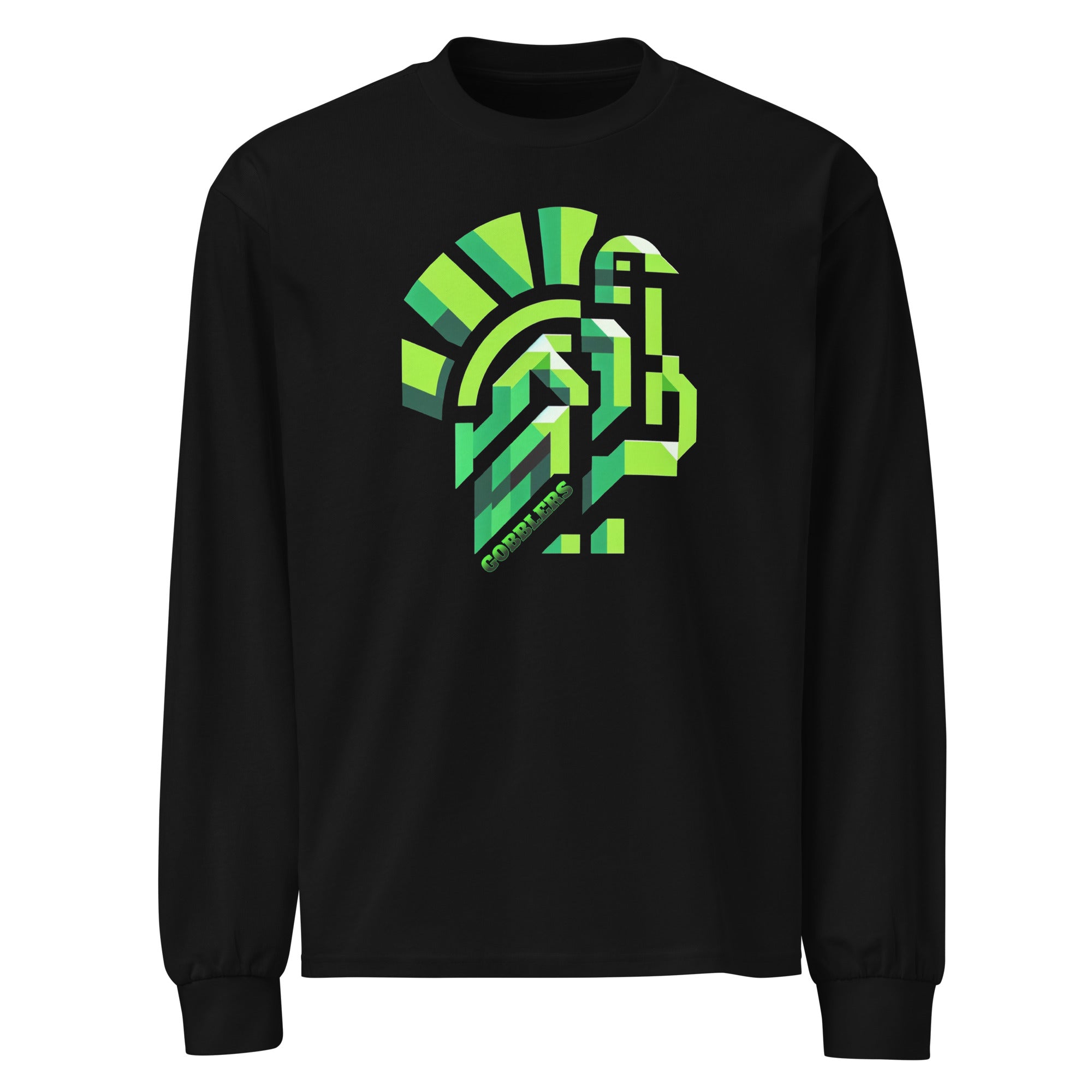 Gobblers Geometric Cuero Mascot Premium heavyweight long sleeve shirt - CueroThreads LLC