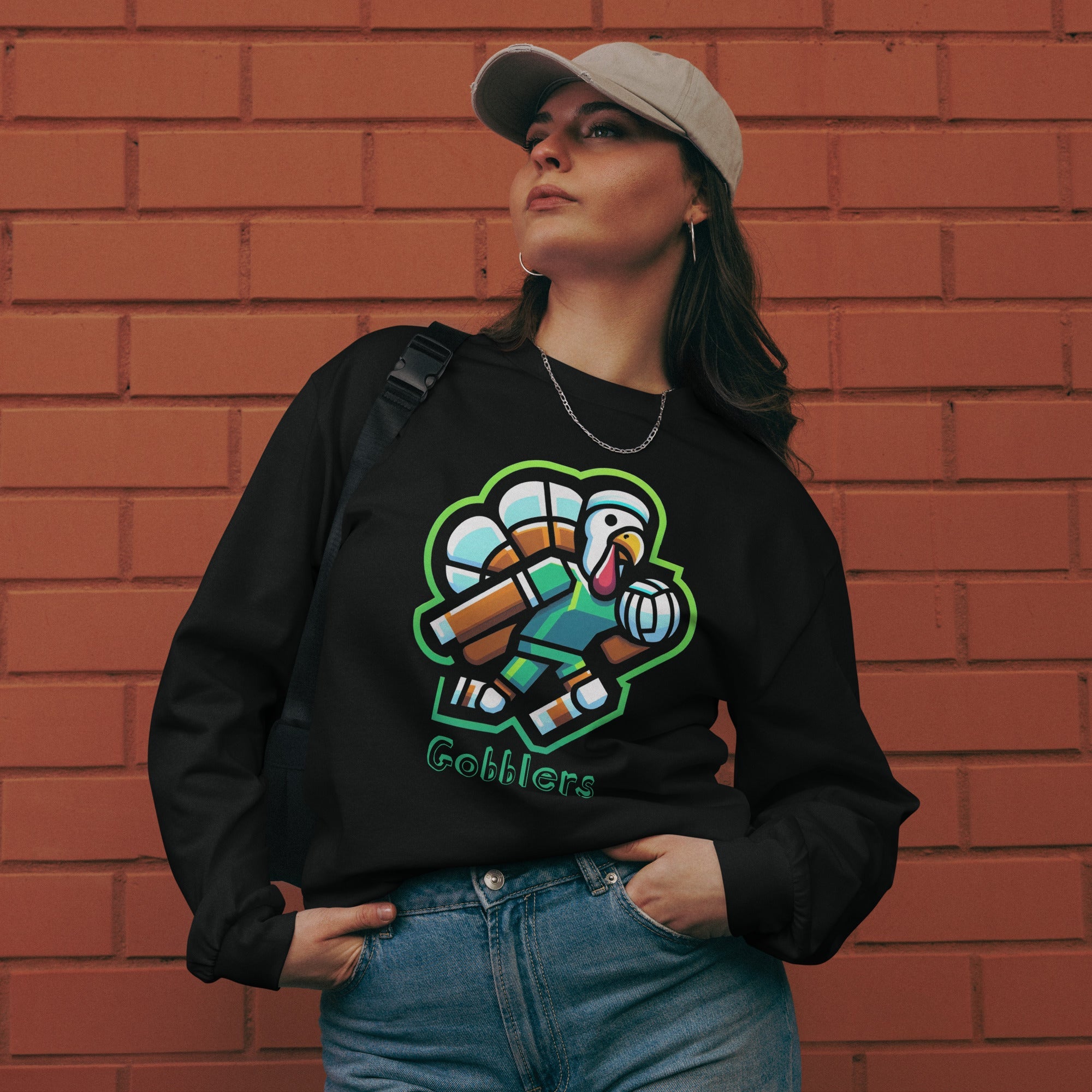 Retro Gobbler Volleyball Premium heavyweight long sleeve shirt - CueroThreads LLC