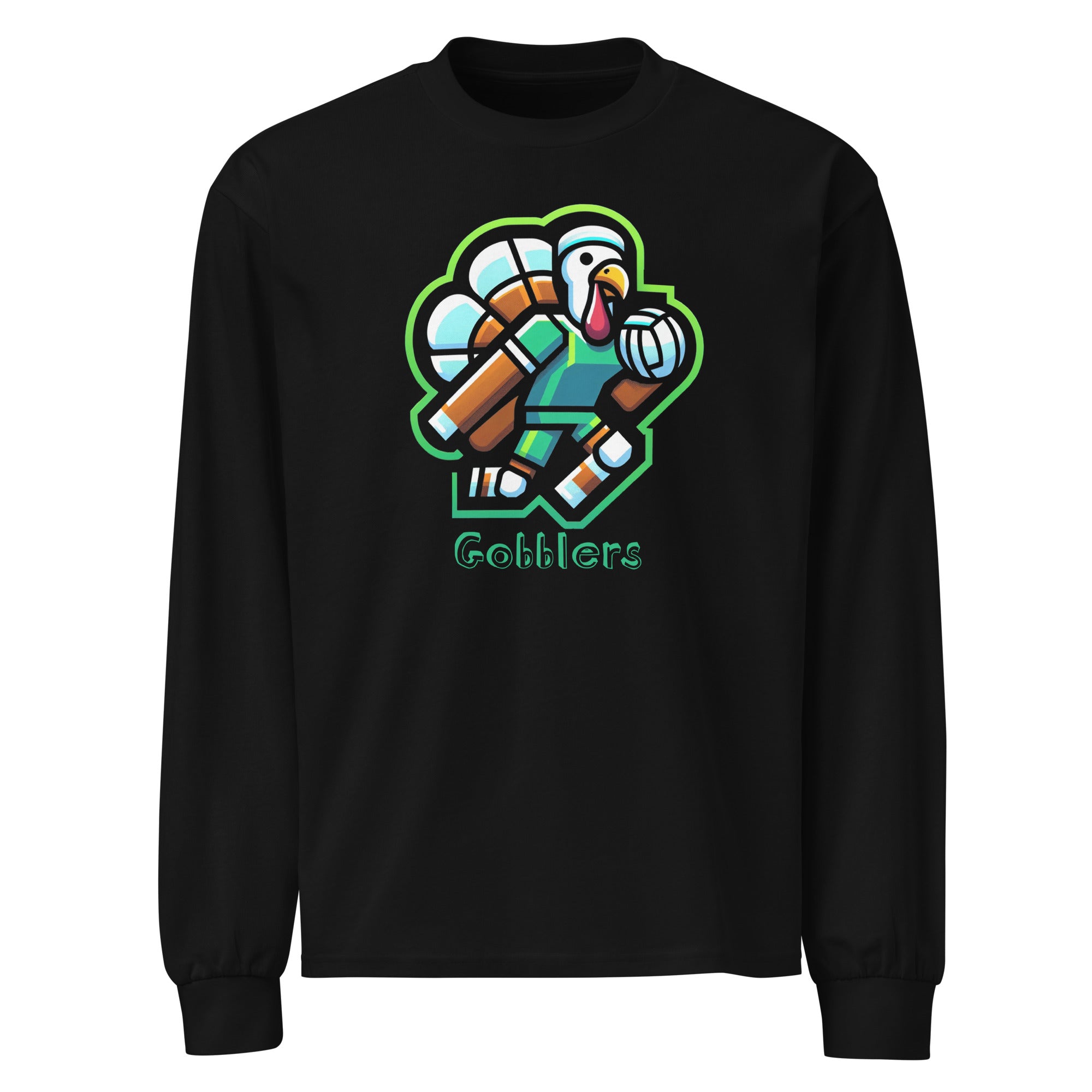 Retro Gobbler Volleyball Premium heavyweight long sleeve shirt - CueroThreads LLC