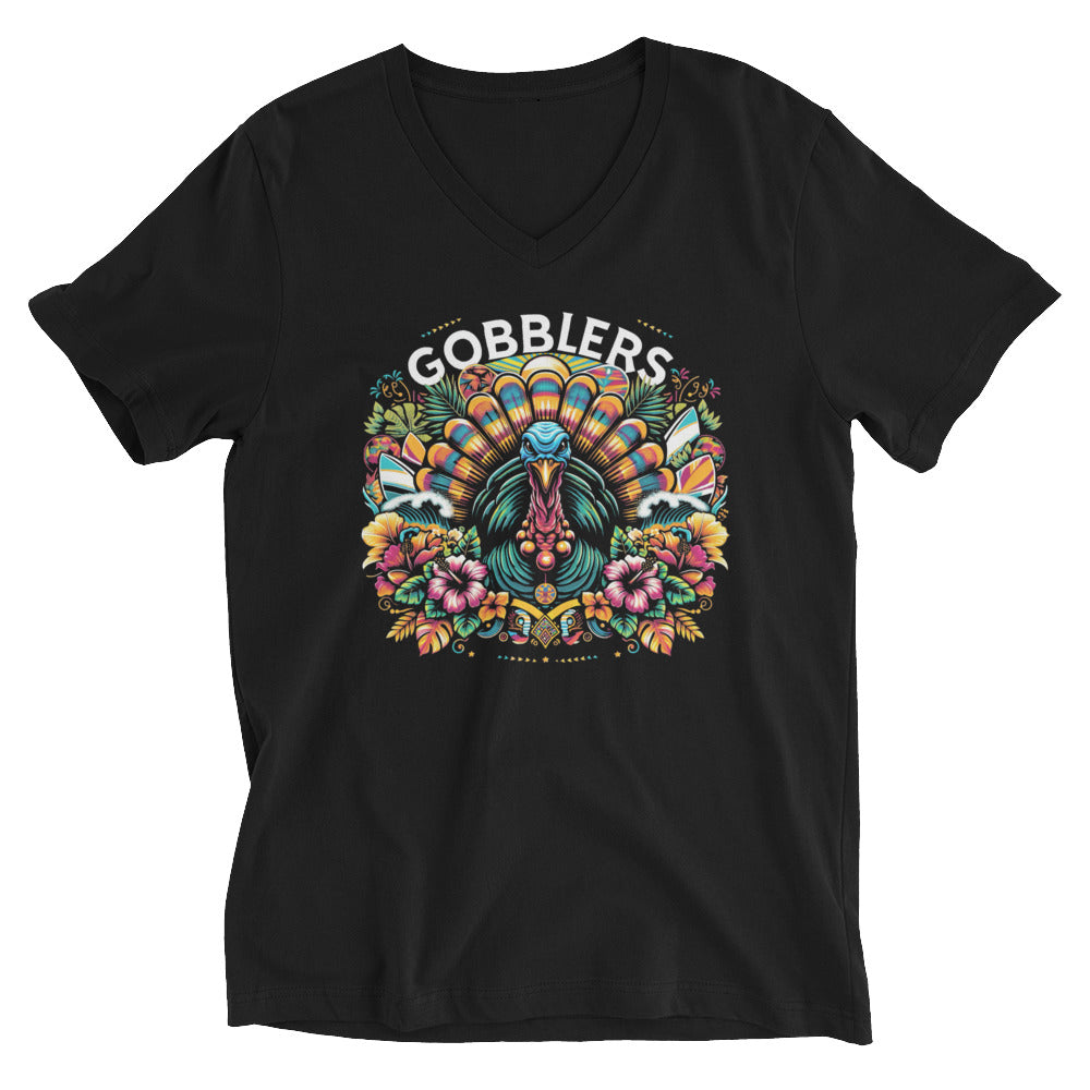 Gobblers Tropical Bella Canvas Tee Unisex Short Sleeve V-Neck T-Shirt